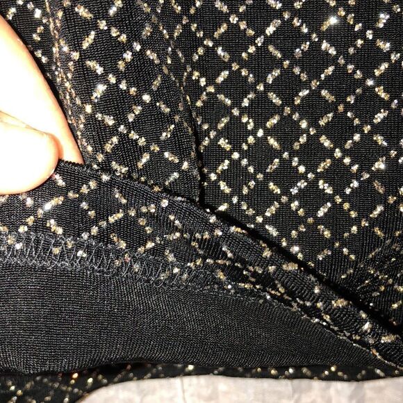 MSK S Evening Metallic Gold Silver on Black Sleeveless Tank Top - Picture 6 of 8